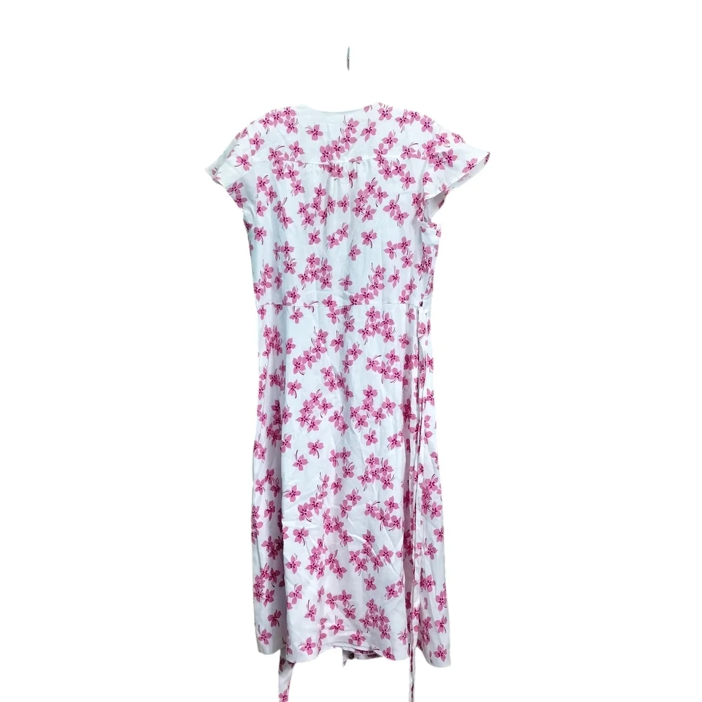 Draper James By Reese Witherspoon Linen Pink  Wrap Dress Size 12